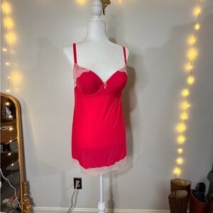 Elegant Pink Victoria's Secret Lace Trim Chemise